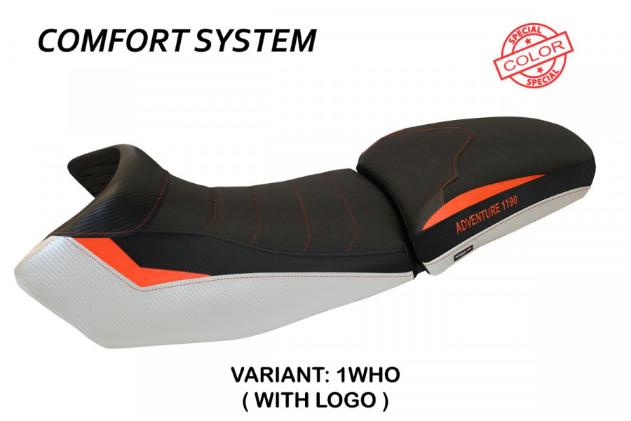 Funda de asiento compatible KTM 1190 Adventure (13-16) modelo Fasano special color comfort system