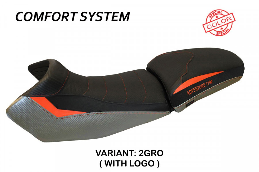 Funda de asiento compatible KTM 1190 Adventure (13-16) modelo Fasano special color comfort system