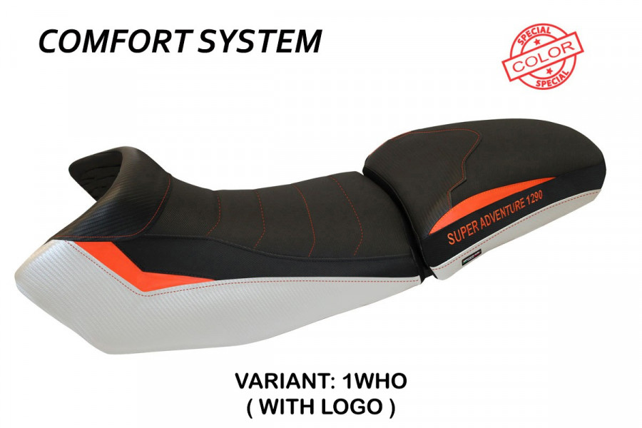 Funda de asiento compatible KTM 1290 Super Adventure S - T (15-20) modelo Eden special color comfort system