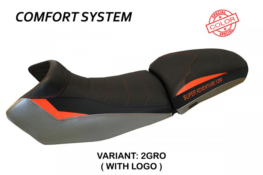 Funda de asiento compatible KTM 1290 Super Adventure S - T (15-20) modelo Eden special color comfort system