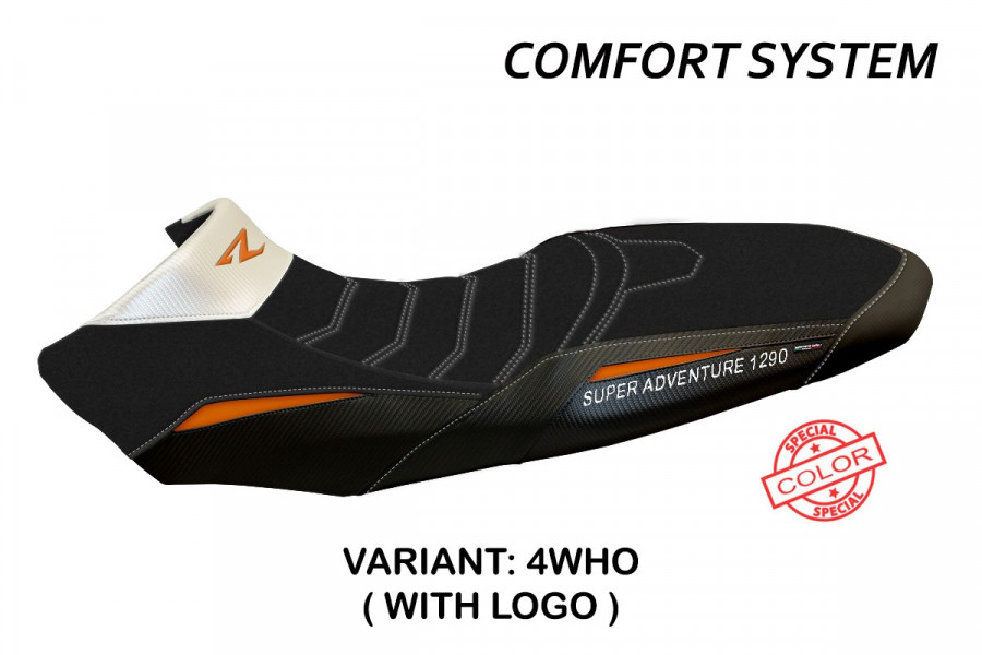 Funda de asiento compatible con KTM 1290 Super Adventure R (17-20) modelo Ginevra special color comfort system