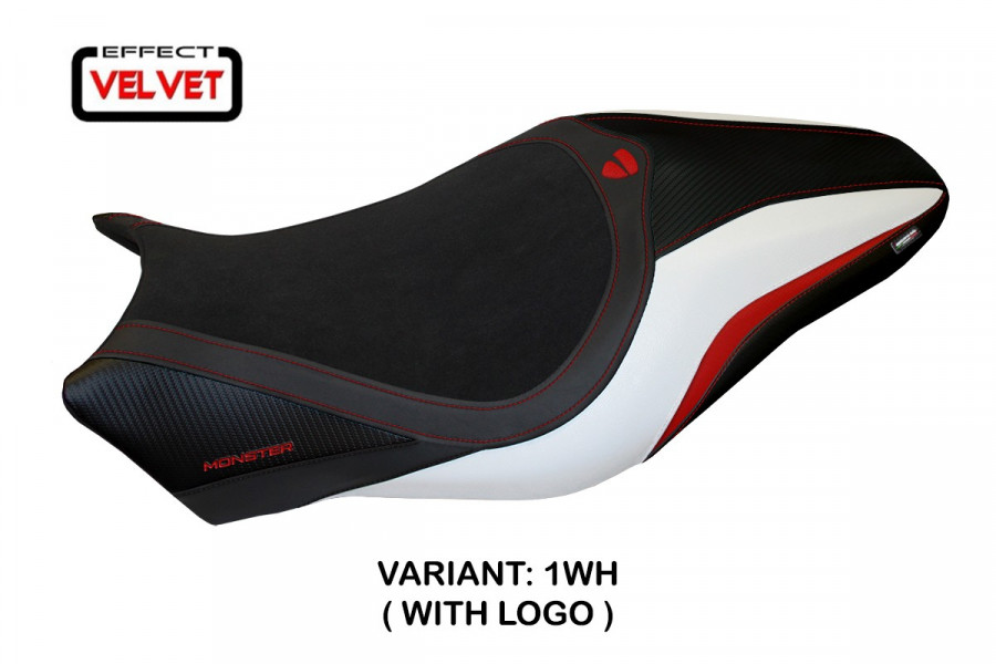 Funda de asiento compatible con Ducati Monster 821/1200 (14-16) modelo Turis terciopelo