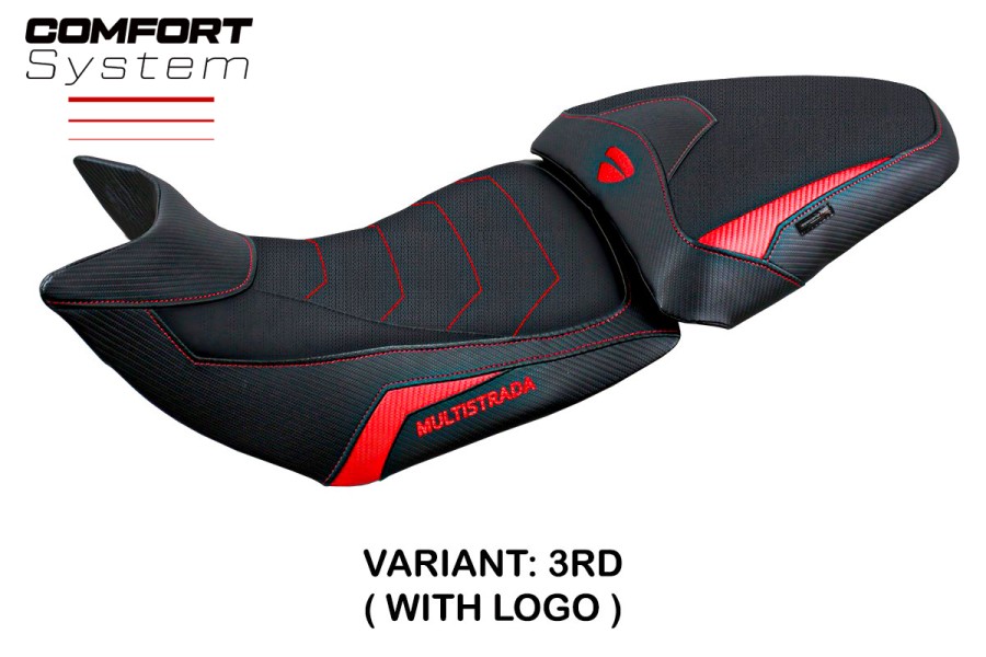 Funda de asiento compatible con Ducati Multistrada 1200/1260 (15-20) modelo Jazan comfort system