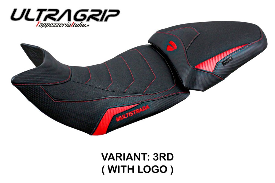 Funda de asiento compatible con Ducati Multistrada 1200/1260 (15-20) modelo Jazan ultragrip