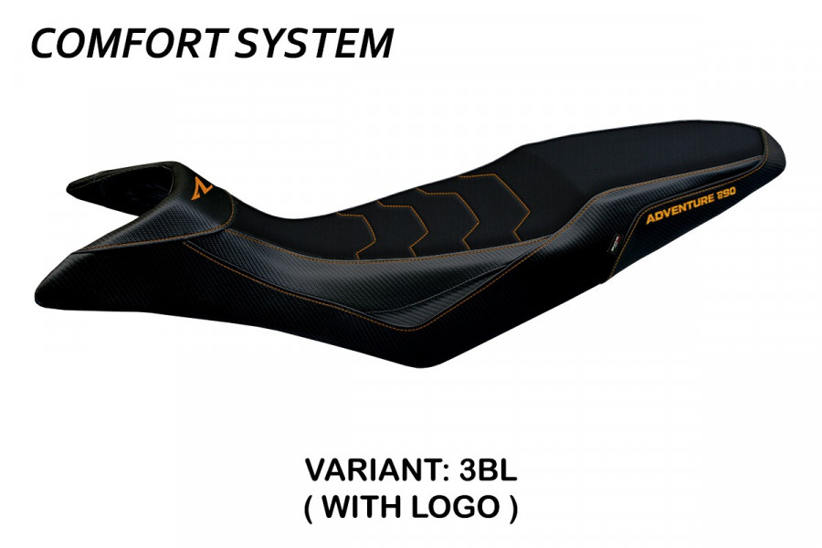 Housse de selle compatible KTM 890 Adventure R (21-22) modèle Mazyr comfort system