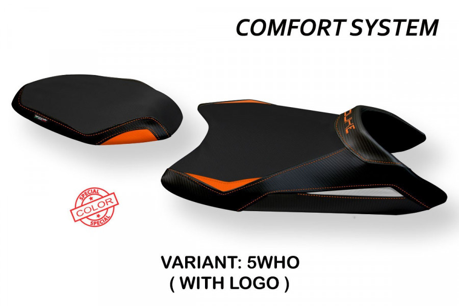 Funda de asiento compatible con KTM 790 Duke (18-20) modelo Mirano 2 comfort system