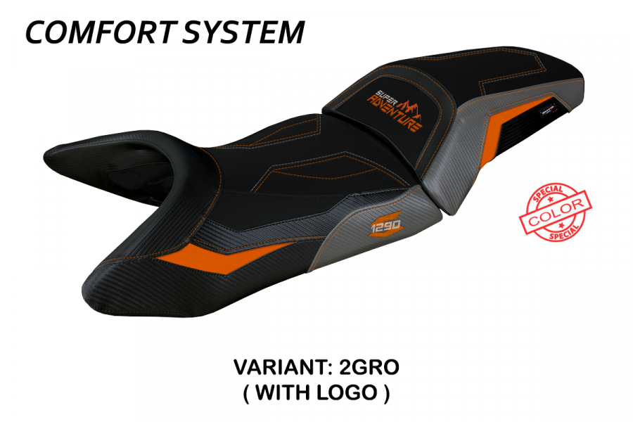 Funda de asiento compatible con KTM 1290 Super Adventure S (21-22) modelo Lumiar comfort system