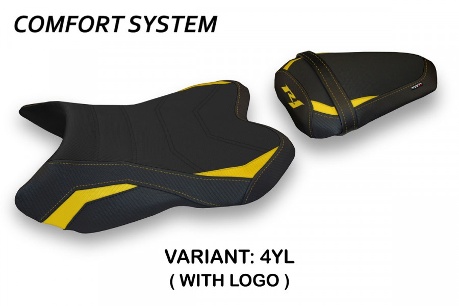 Funda de asiento compatible con Yamaha R1 (07-08) modelo Marstal 1 comfort system