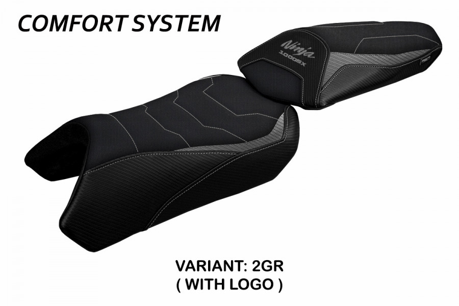 Funda de asiento compatible con Kawasaki Ninja 1000 SX (20-22) modelo Arusha comfort system