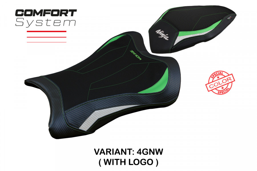 Funda de asiento compatible con Kawasaki Ninja ZX 10 R (21-22) modelo Dexter Comfort System