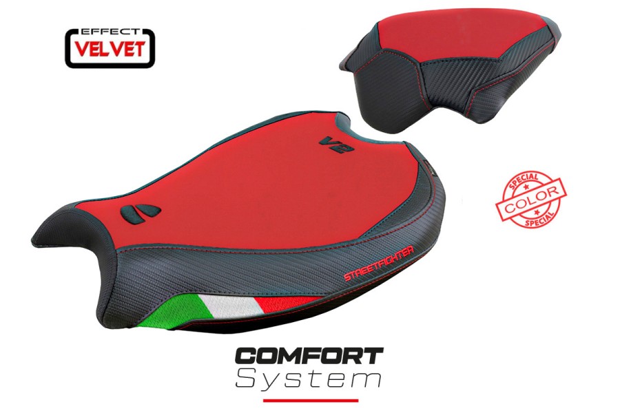 Seat cover compatible Ducati Streetfighter V2 (2022) Mina velvet comfort system model