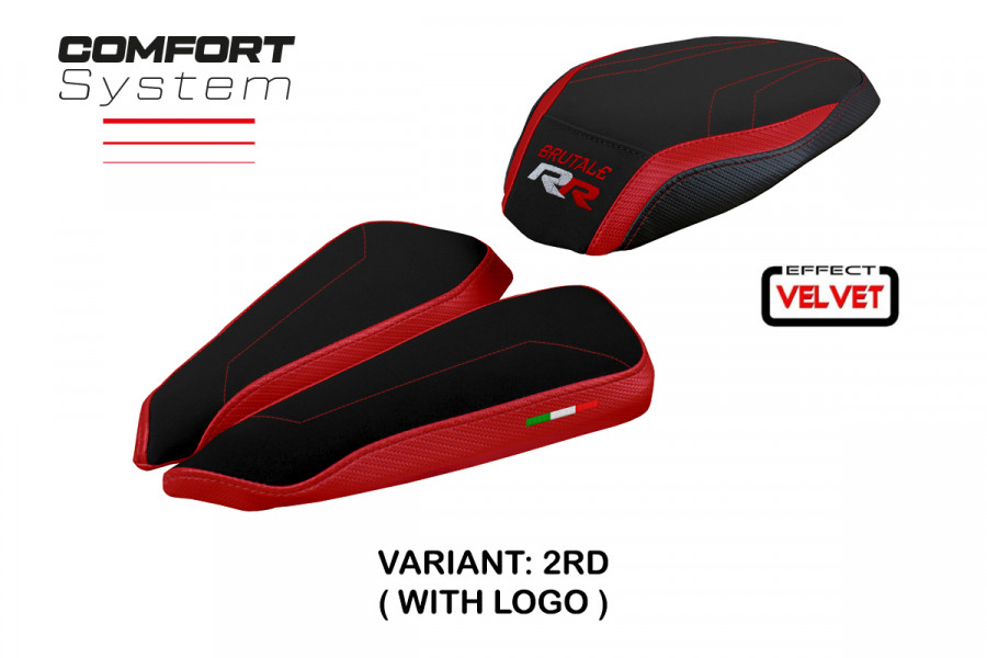 Funda de asiento compatible con MV Agusta Brutale 1000 RR (20-22) modelo Meilan velvet comfort system