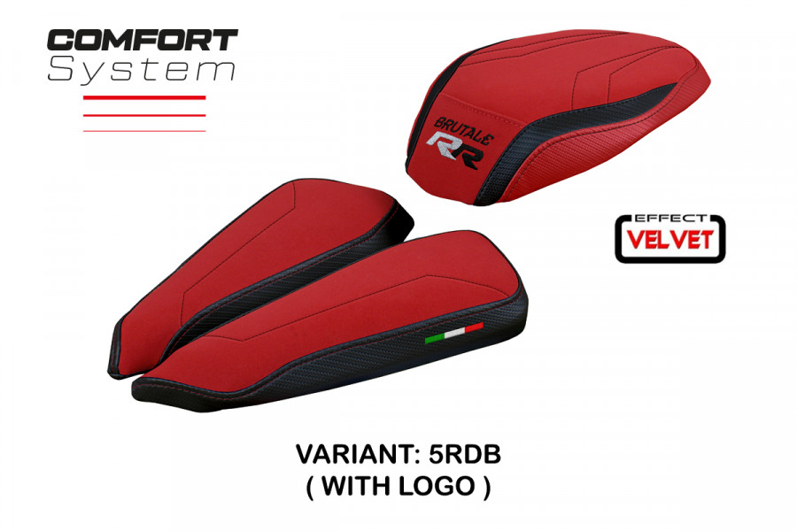 Funda de asiento compatible con MV Agusta Brutale 1000 RR (20-22) modelo Meilan velvet comfort system