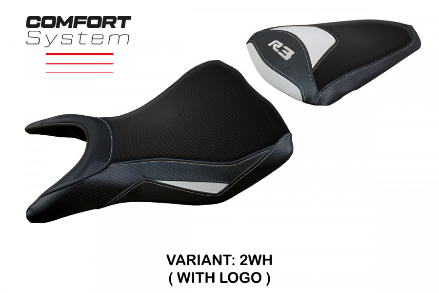 Funda de asiento compatible con Yamaha R3 (15-23) modelo Jesolo comfort system