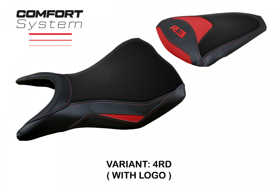 Funda de asiento compatible con Yamaha R3 (15-23) modelo Jesolo comfort system