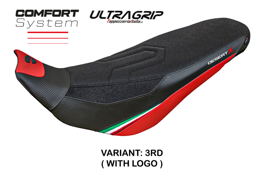 Funda de asiento compatible Ducati Desert-X Rally (22-24) modelo Keren ultragrip comfort system