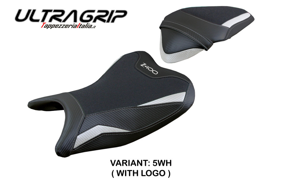 Housse de selle compatible avec Kawasaki Z 400 (18-23) modèle Aragona ultragrip