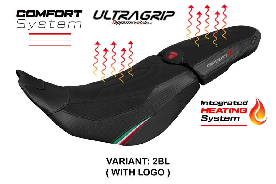 Funda de asiento compatible Ducati Desert-X (22-24) Ultragrip Heating Comfort System