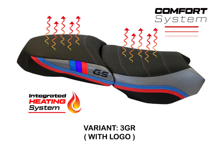 Funda de asiento compatible BMW R 1200 GS Adventure (13-18) modello Heating Comfort System