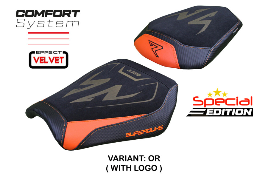 Funda de asiento compatible KTM 1390 Super Duke R (de 2024) modelo Kalix special velvet comfort system