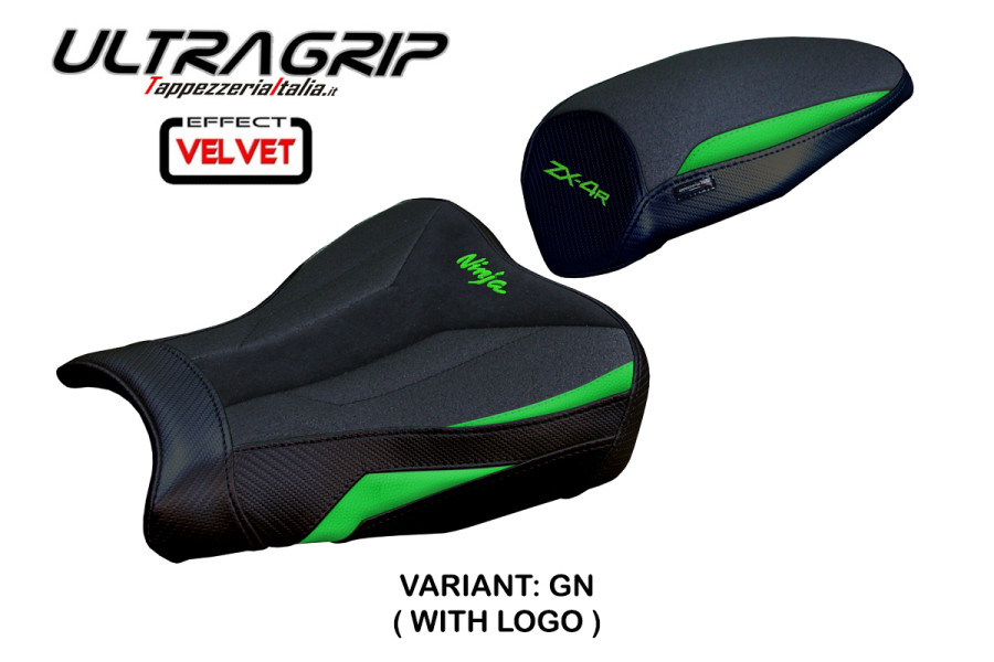 Funda de asiento compatible Kawasaki Ninja ZX 4 R (23-24) modelo Anet ultragrip velvet