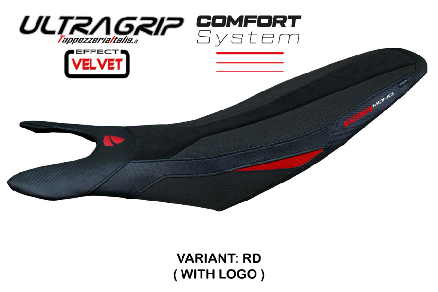 Seat cover compatible Ducati Hypermotard 698 Mono (2024) Cairoli velvet ultragrip comfort system model