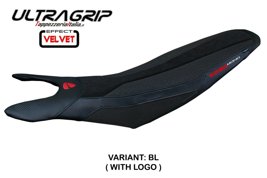 Housse de selle compatible Ducati Hypermotard 698 Mono (2024) modèle Cairoli velvet ultragrip