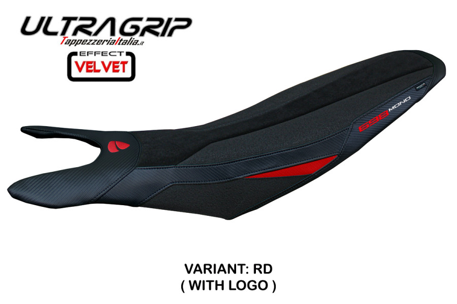 Funda de asiento compatible Ducati Hypermotard 698 Mono (2024) modelo Cairoli velvet ultragrip