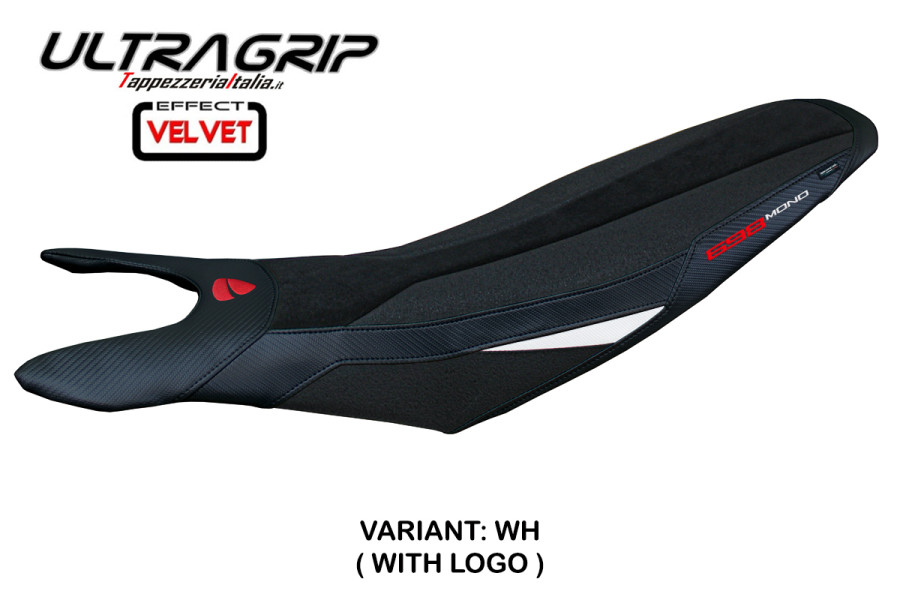 Housse de selle compatible Ducati Hypermotard 698 Mono (2024) modèle Cairoli velvet ultragrip