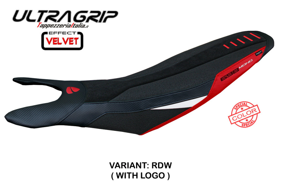 Housse de selle compatible Ducati Hypermotard 698 Mono (2024) modèle Cairoli special color velvet ultragrip