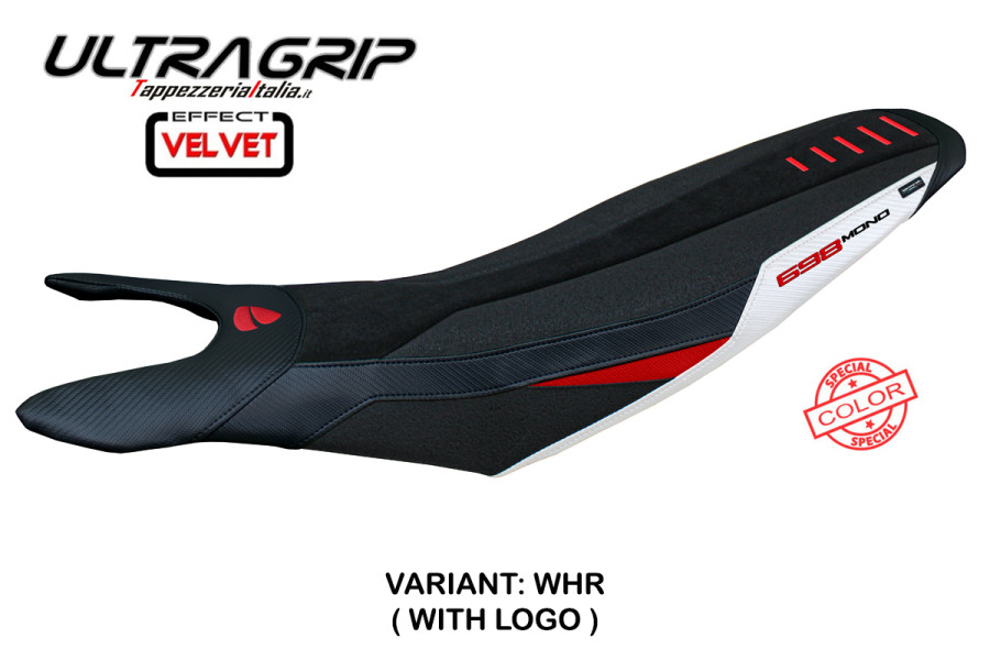 Housse de selle compatible Ducati Hypermotard 698 Mono (2024) modèle Cairoli special color velvet ultragrip