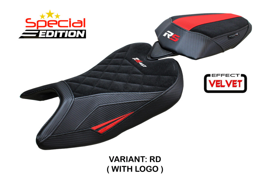 Housse de selle compatible Aprilia RS 457 (23-24) modèle Bezz velvet special edition