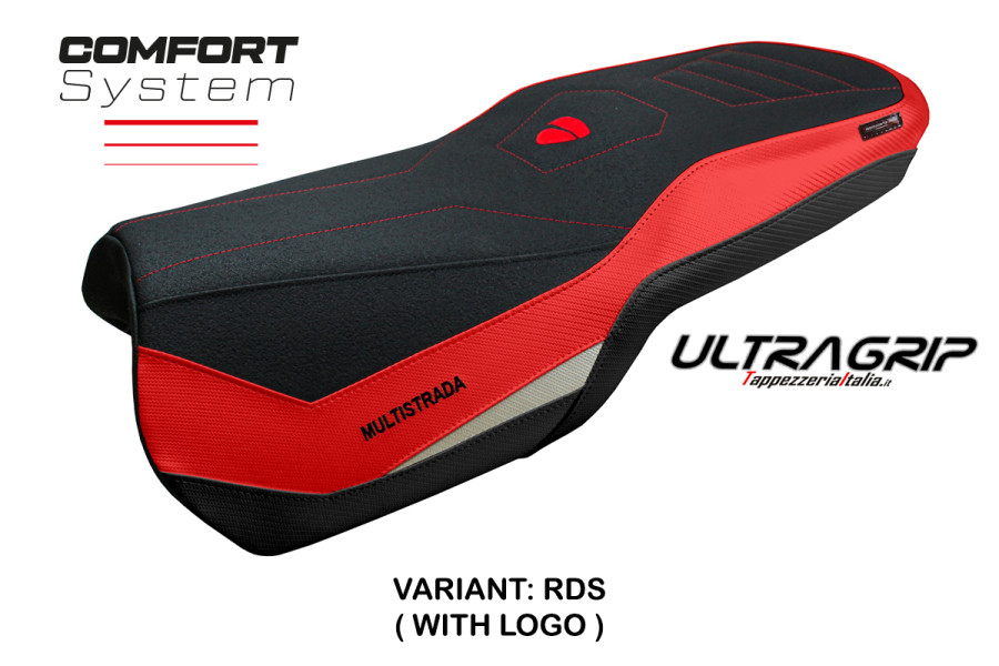 Funda de asiento compatible con Ducati Multistrada V4 silla entera única (21-24) modelo Lula ultragrip comfort system