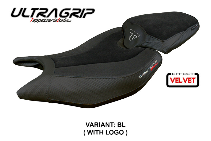 Funda de asiento compatible Triumph Daytona 660 (2024) modelo Reims velvet ultragrip