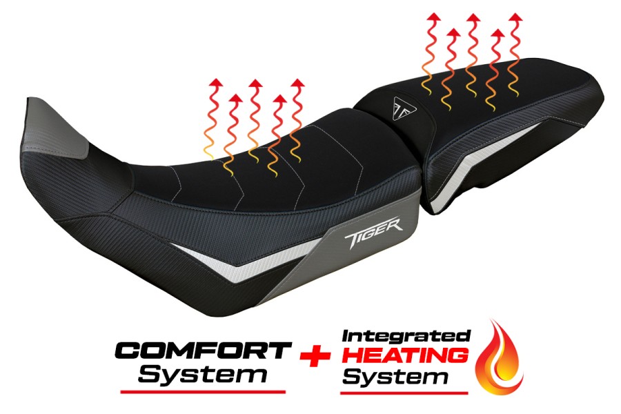 Funda de asiento compatible Triumph Tiger 900 (20-23) modello Heating Comfort System