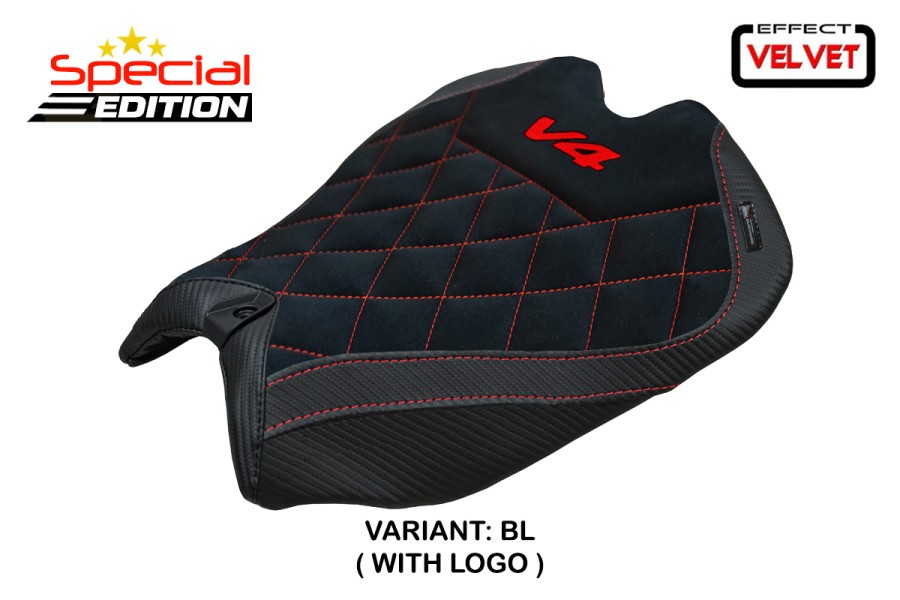 Funda de asiento compatible con Ducati Panigale V4 (2025) modelo Argenta special edition velvet