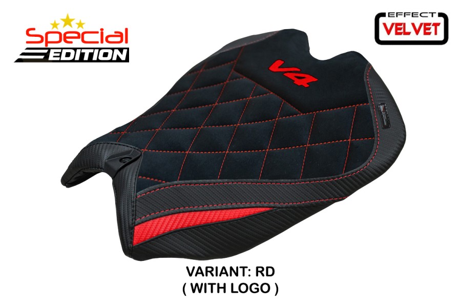 Funda de asiento compatible con Ducati Panigale V4 (2025) modelo Argenta special edition velvet