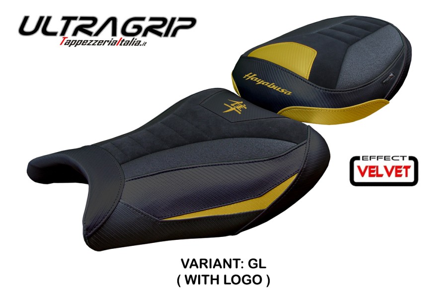 Funda de asiento compatible Suzuki GSX R 1300 Hayabusa (21-25) modelo Denia velvet ultragrip