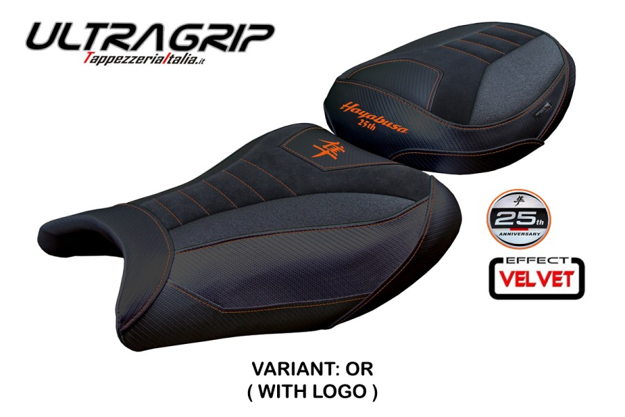 Funda de asiento compatible Suzuki GSX R 1300 Hayabusa (21-25) modelo Denia velvet ultragrip