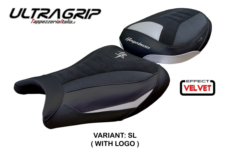 Funda de asiento compatible Suzuki GSX R 1300 Hayabusa (21-25) modelo Denia velvet ultragrip