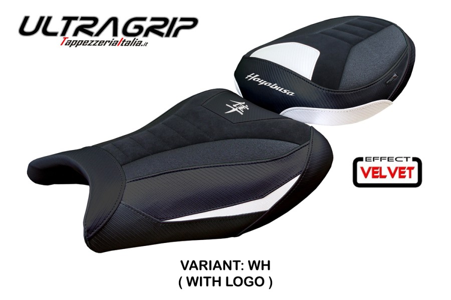 Funda de asiento compatible Suzuki GSX R 1300 Hayabusa (21-25) modelo Denia velvet ultragrip