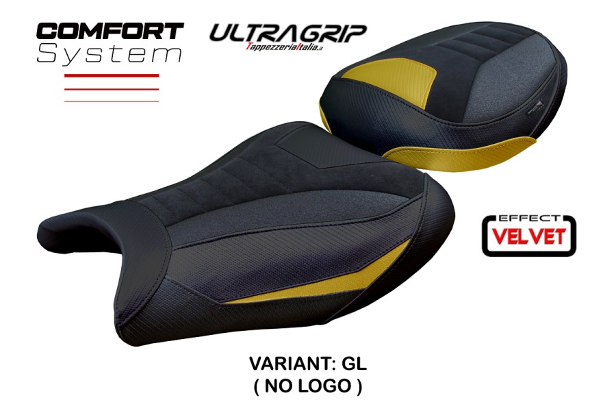 Funda de asiento compatible Suzuki GSX R 1300 Hayabusa (21-25) modelo Denia velvet ultragrip comfort system