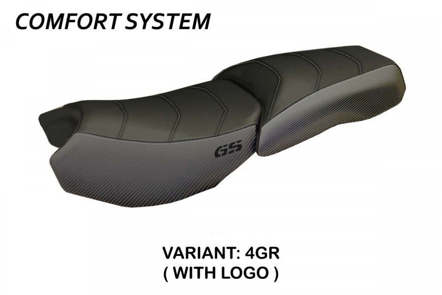 Funda de asiento compatible BMW R 1200 GS Adventure (13-18) modelo Original Carbon Color comfort system