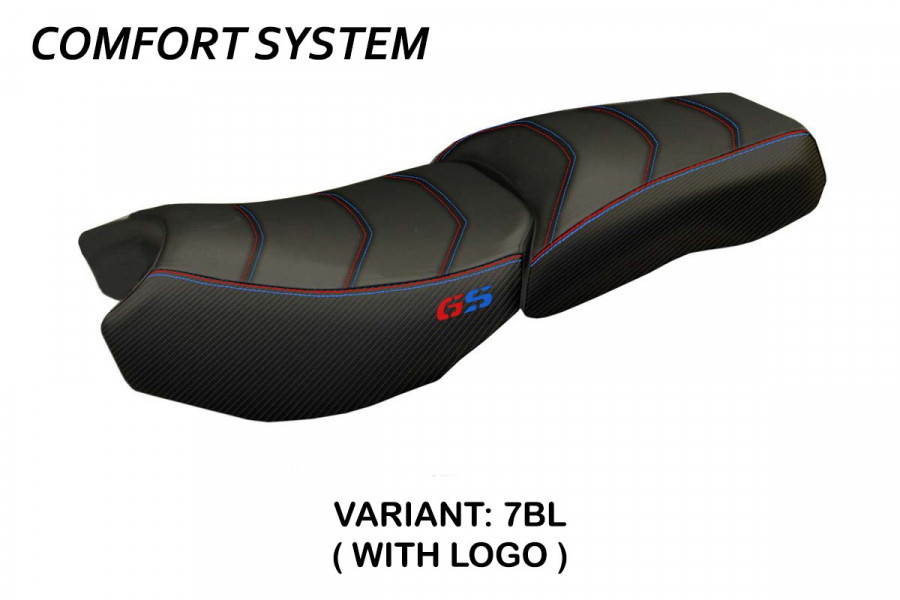 Funda de asiento compatible BMW R 1200 GS Adventure (13-18) modelo Original Carbon Color comfort system