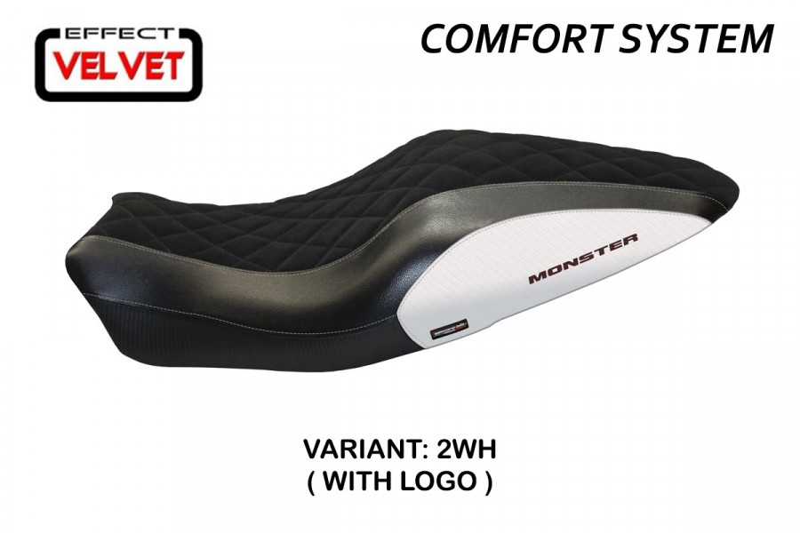 Funda de asiento compatible con Ducati Monster 821/1200 (14-16) modelo Andorra Velvet comfort system