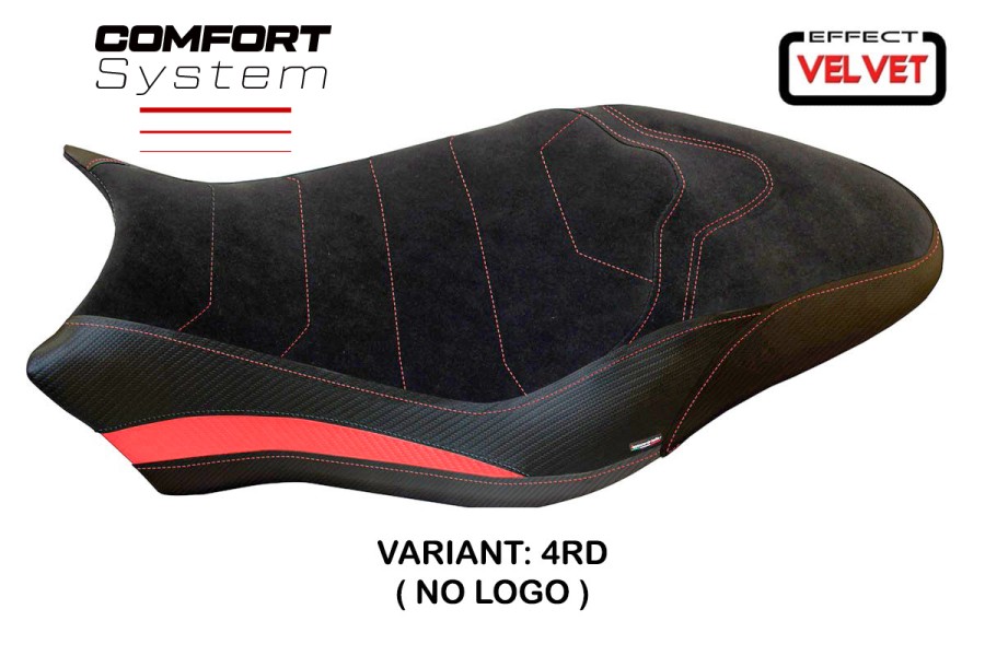 Funda de asiento compatible con Ducati Monster 821/1200 (17-20) modelo Ovada 2 Velvet comfort system