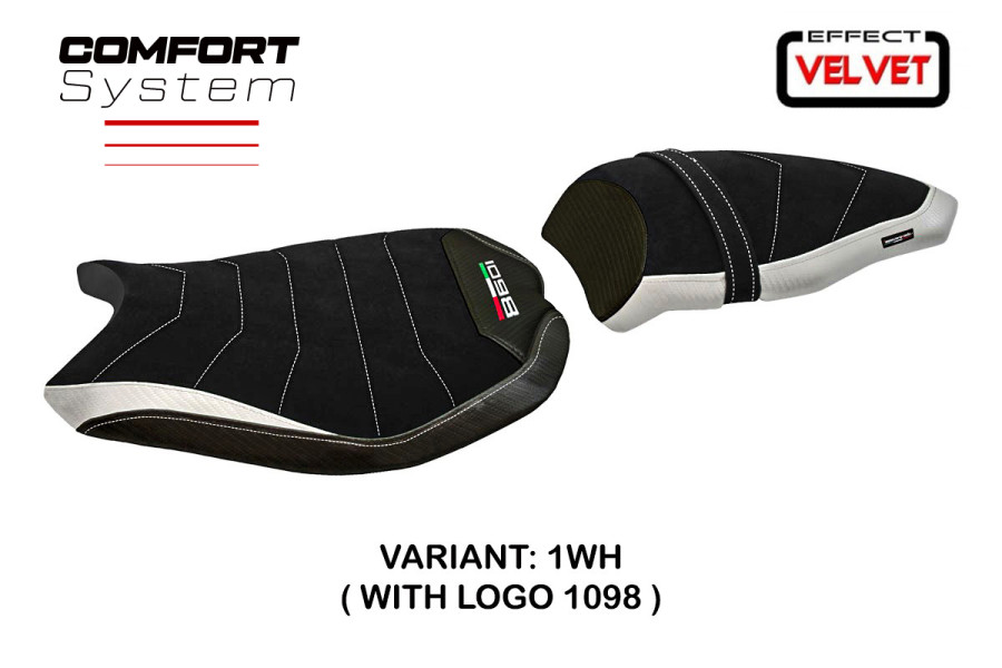 Funda de asiento compatible Ducati 848/1098/1198 (07-13) modelo Cervia Velvet comfort system