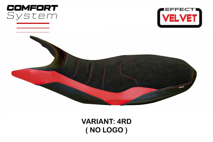 Funda de asiento compatible Ducati Hypermotard 821/939 (13-18) modelo Varna 1 comfort system Velvet