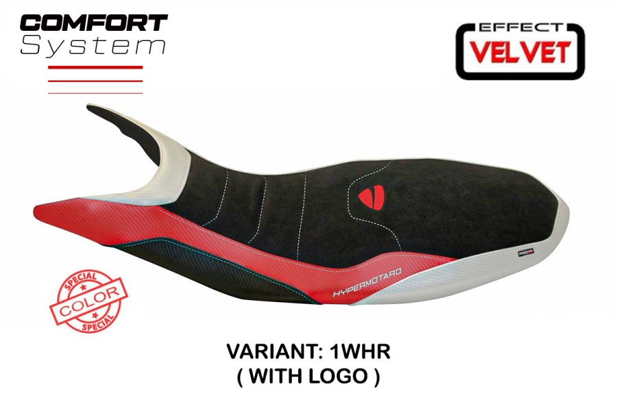 Housse de selle compatible Ducati Hypermotard 821/939 (13-18) modèle Varna special color velvet comfort system