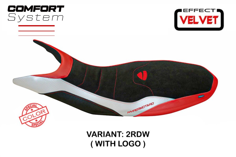 Housse de selle compatible Ducati Hypermotard 821/939 (13-18) modèle Varna special color velvet comfort system